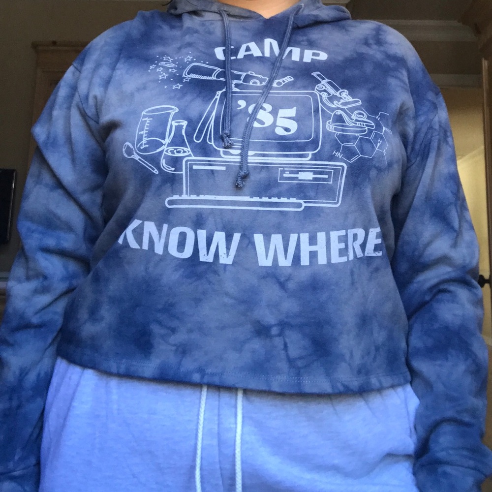 Blue and White “Camp Nowhere” Sweatshirt NWT